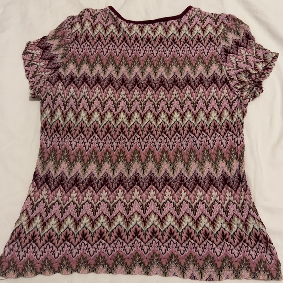 Vintage Tiramisu Pink Chevron Tee Shirt Size Large Y2K 2000s Unif - Picture 5 of 5